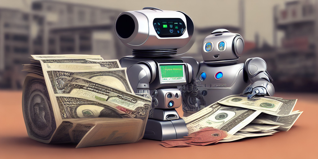 robot eats money realistic